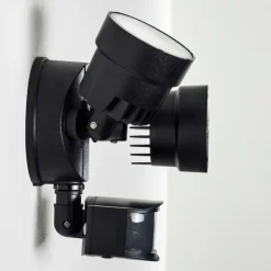 Applique murale d'extérieur Emmerlev LED Noir, 2 lumières, Détecteur de mouvement