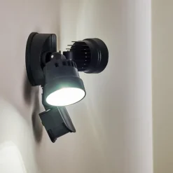 Applique murale d'extérieur Emmerlev LED Noir, 2 lumières, Détecteur de mouvement