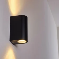 Applique murale d'extérieur Norrelogum Noir, 2 lumières