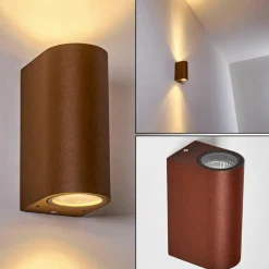 Applique murale d'extérieur Norrelogum Rouille, 2 lumières