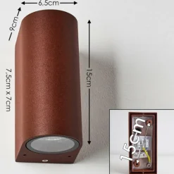Applique murale d'extérieur Norrelogum Rouille, 2 lumières