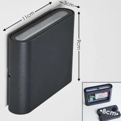 Applique murale d'extérieur Tinglev LED Anthracite, 2 lumières