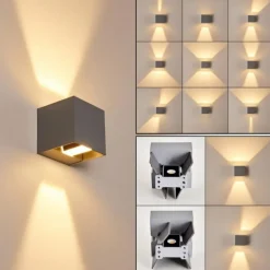 Applique murale d'extérieur Fauderup LED Gris, 2 lumières
