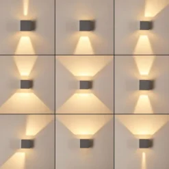 Applique murale d'extérieur Fauderup LED Gris, 2 lumières