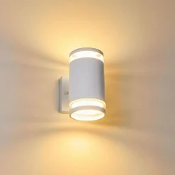 Applique murale d'extérieur Macoupin Blanc, 2 lumières