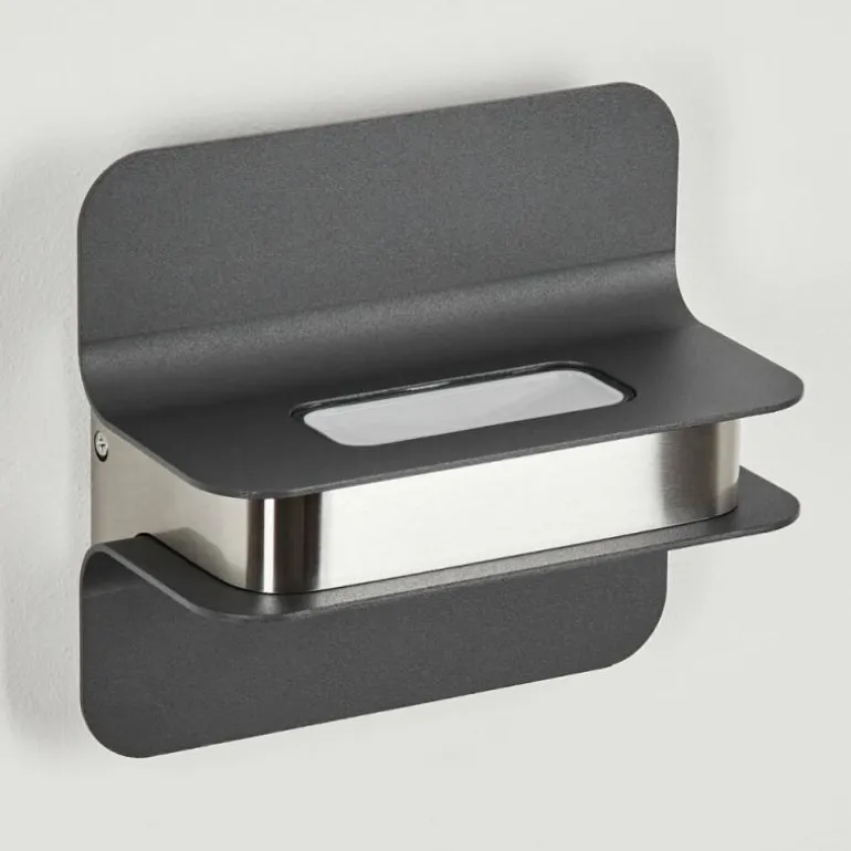 Applique murale d'extérieur Blanchard LED Nickel mat, Noir, 1 lumière