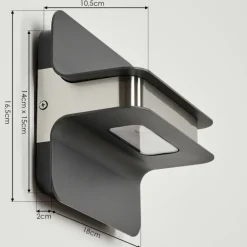 Applique murale d'extérieur Blanchard LED Nickel mat, Noir, 1 lumière