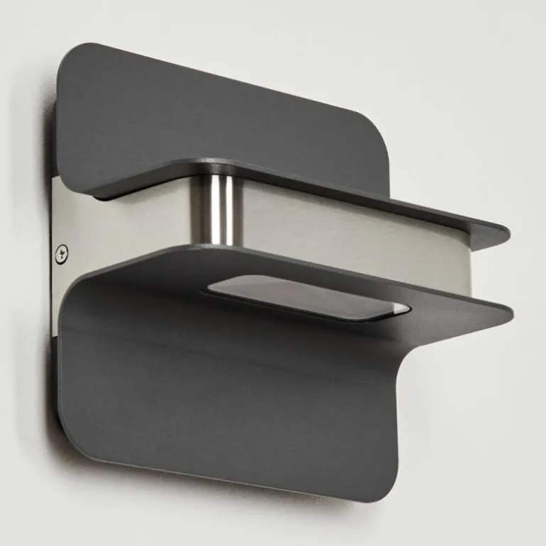 Applique murale d'extérieur Blanchard LED Nickel mat, Noir, 1 lumière
