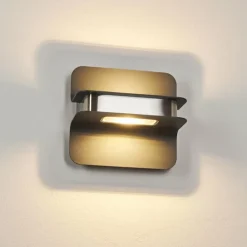 Applique murale d'extérieur Blanchard LED Nickel mat, Noir, 1 lumière