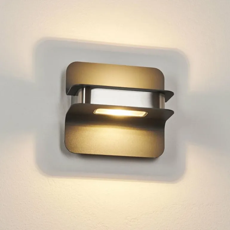 Applique murale d'extérieur Blanchard LED Nickel mat, Noir, 1 lumière
