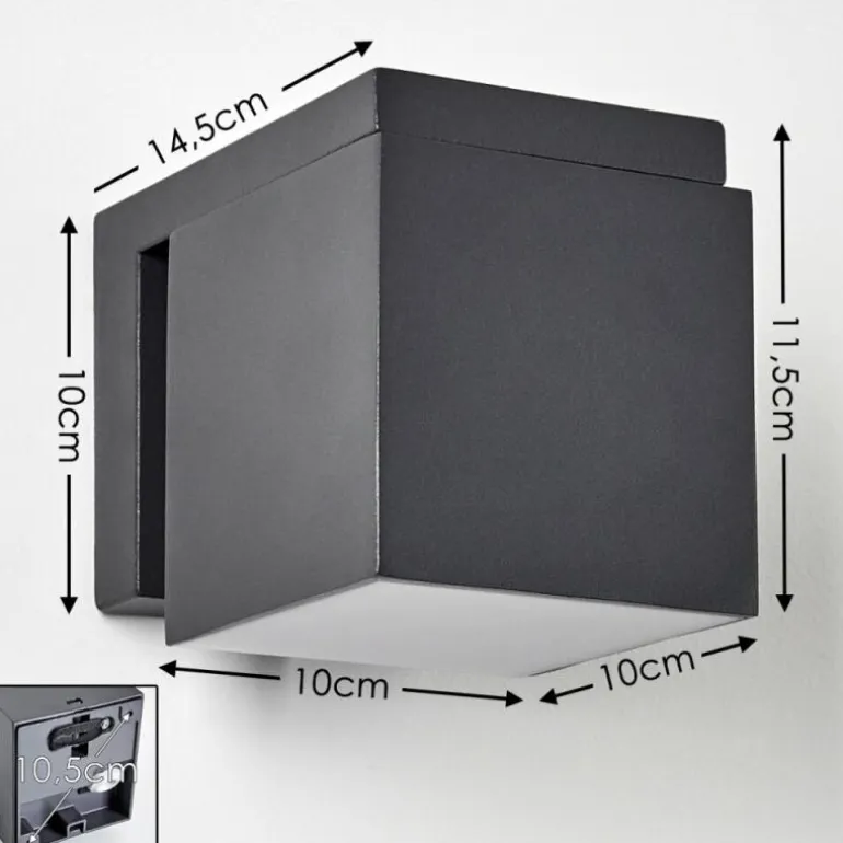 Applique murale d'extérieur Swanek LED Anthracite, 1 lumière