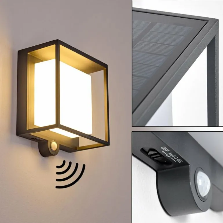 Applique murale d'extérieur Lansing LED Anthracite, 1 lumière, Détecteur de mouvement