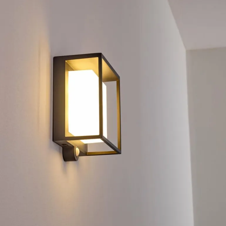 Applique murale d'extérieur Lansing LED Anthracite, 1 lumière, Détecteur de mouvement