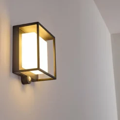 Applique murale d'extérieur Lansing LED Anthracite, 1 lumière, Détecteur de mouvement