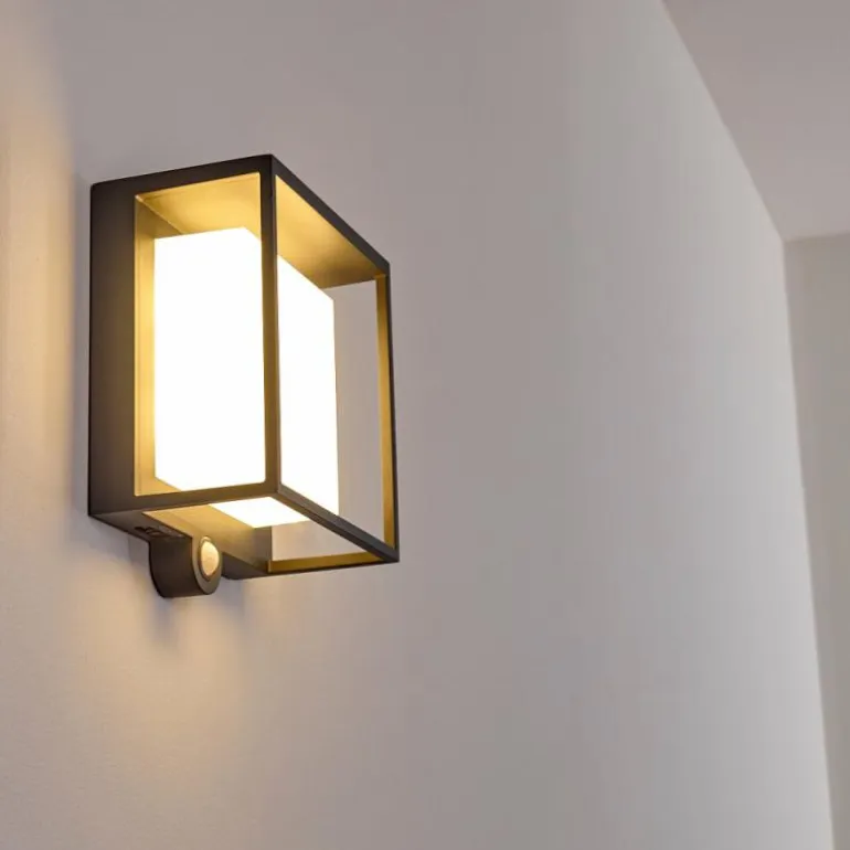 Applique murale d'extérieur Lansing LED Anthracite, 1 lumière, Détecteur de mouvement