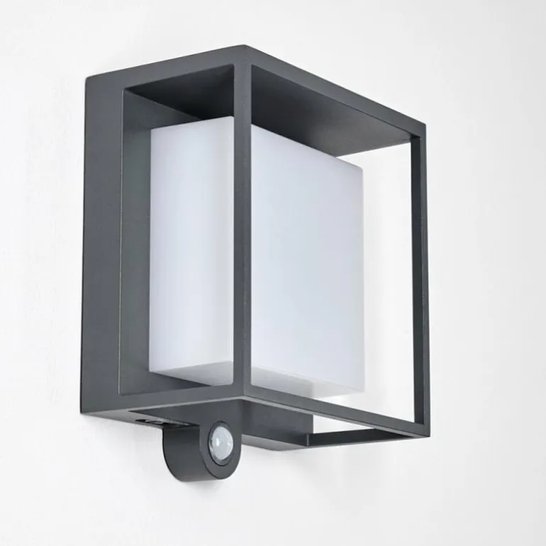 Applique murale d'extérieur Lansing LED Anthracite, 1 lumière, Détecteur de mouvement