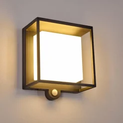 Applique murale d'extérieur Lansing LED Anthracite, 1 lumière, Détecteur de mouvement