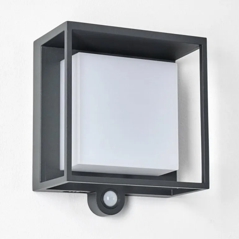 Applique murale d'extérieur Lansing LED Anthracite, 1 lumière, Détecteur de mouvement