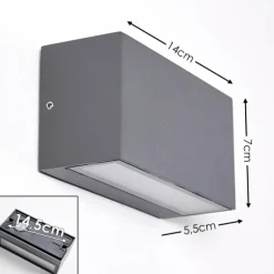 Applique murale d'extérieur Duluth LED Anthracite, 1 lumière