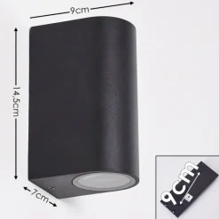 Applique murale d'extérieur Komoren LED Noir, 2 lumières