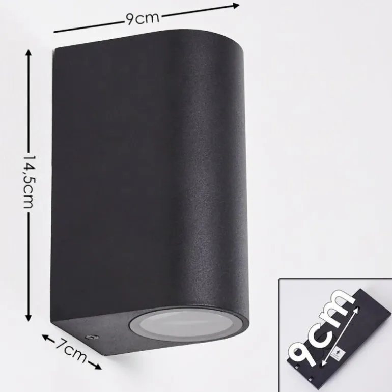 Applique murale d'extérieur Komoren LED Noir, 2 lumières
