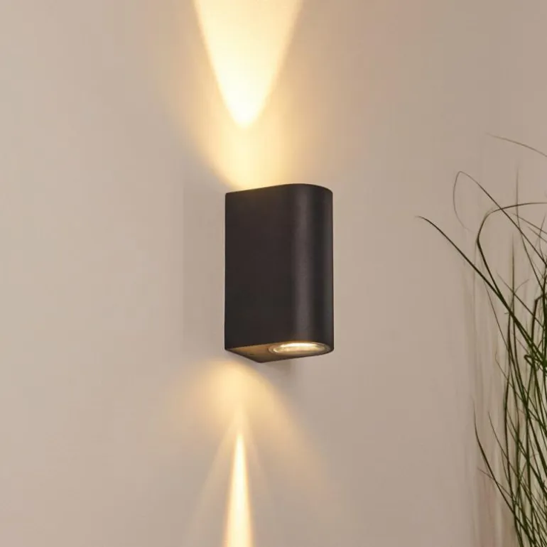 Applique murale d'extérieur Komoren LED Noir, 2 lumières