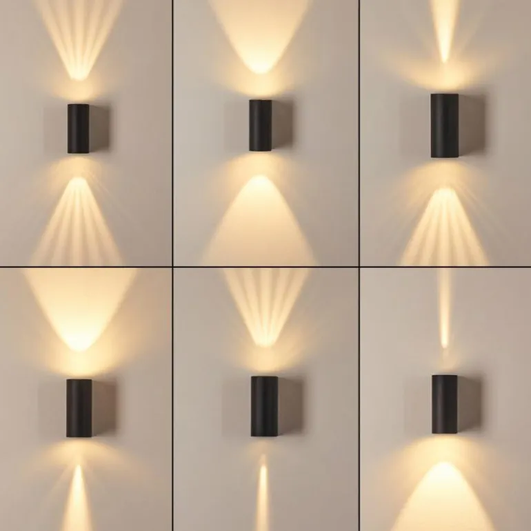 Applique murale d'extérieur Komoren LED Noir, 2 lumières
