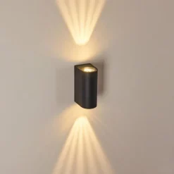 Applique murale d'extérieur Komoren LED Noir, 2 lumières