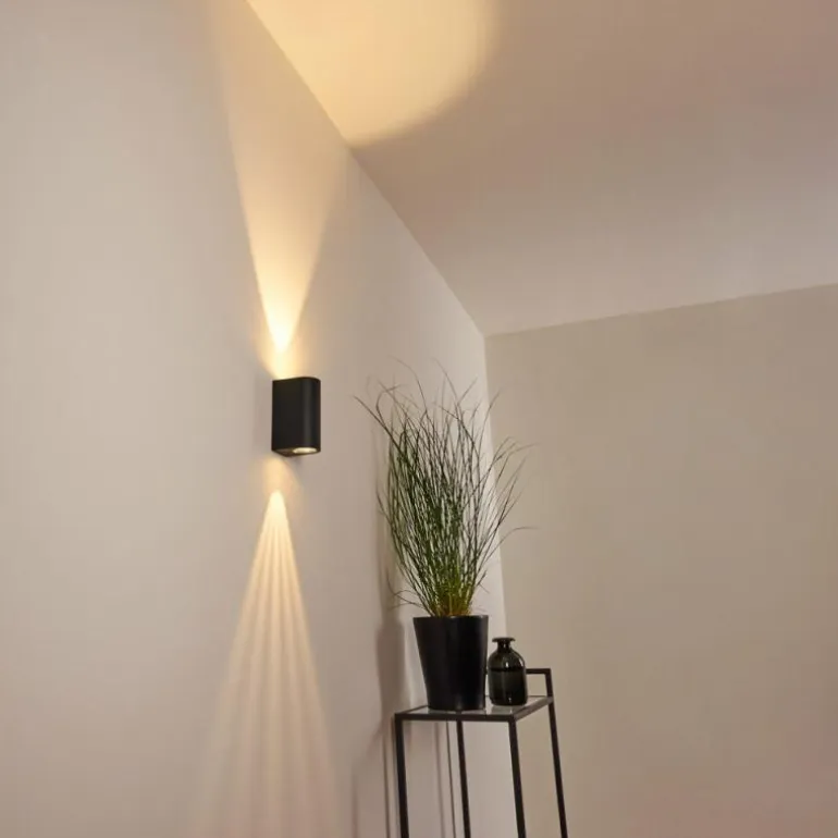 Applique murale d'extérieur Komoren LED Noir, 2 lumières