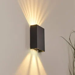 Applique murale d'extérieur Benin LED Noir, 2 lumières