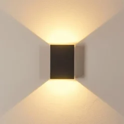 Applique murale d'extérieur Benin LED Noir, 2 lumières