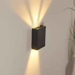 Applique murale d'extérieur Benin LED Noir, 2 lumières