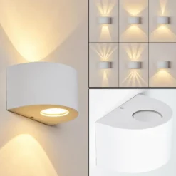 Applique murale d'extérieur Windhoek LED Blanc, 2 lumières