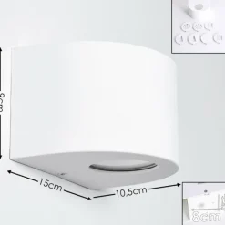 Applique murale d'extérieur Windhoek LED Blanc, 2 lumières