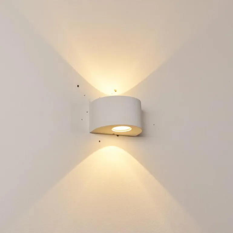 Applique murale d'extérieur Windhoek LED Blanc, 2 lumières
