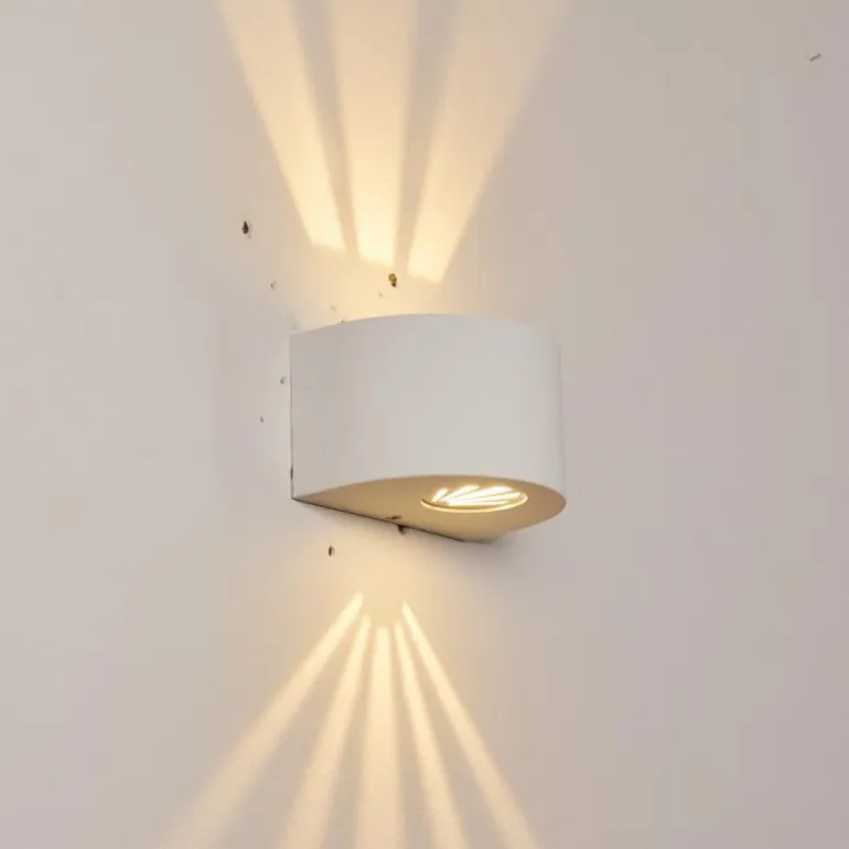 Applique murale d'extérieur Windhoek LED Blanc, 2 lumières