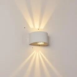 Applique murale d'extérieur Windhoek LED Blanc, 2 lumières