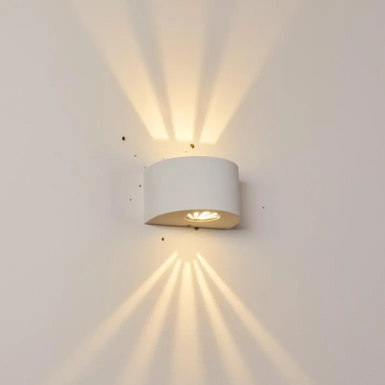 Applique murale d'extérieur Windhoek LED Blanc, 2 lumières