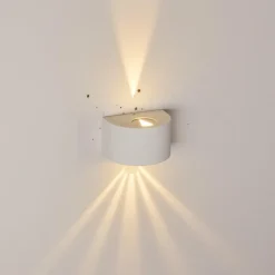 Applique murale d'extérieur Windhoek LED Blanc, 2 lumières