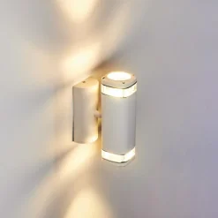 Applique murale d'extérieur Corneda Blanc, 2 lumières