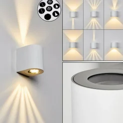 Applique murale d'extérieur Mora LED Blanc, 2 lumières