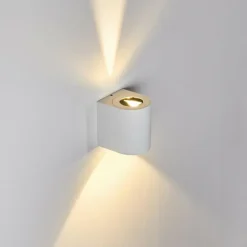 Applique murale d'extérieur Mora LED Blanc, 2 lumières
