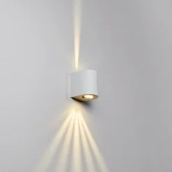 Applique murale d'extérieur Mora LED Blanc, 2 lumières