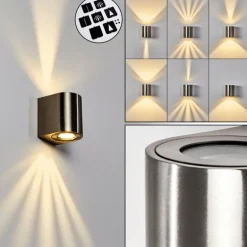 Applique murale d'extérieur Mora LED Acier inoxydable, 2 lumières