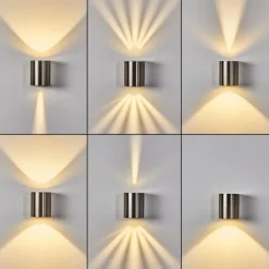 Applique murale d'extérieur Mora LED Acier inoxydable, 2 lumières