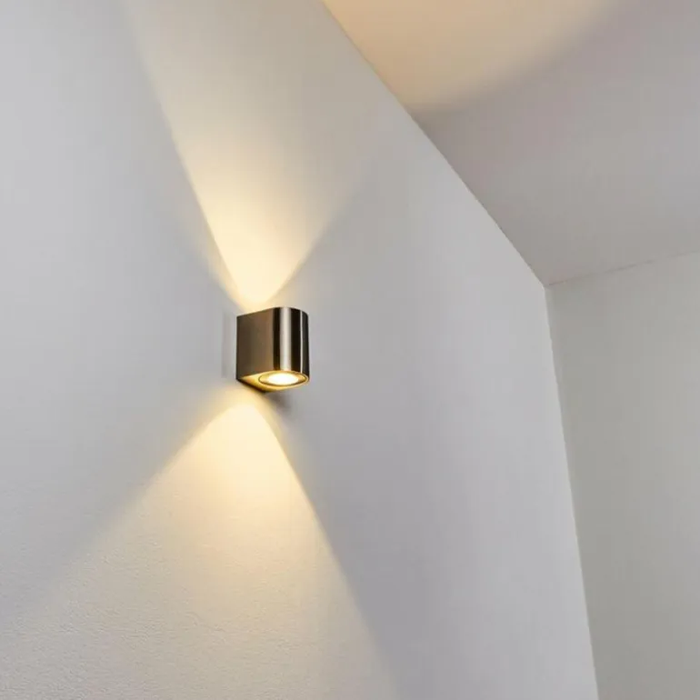 Applique murale d'extérieur Mora LED Acier inoxydable, 2 lumières