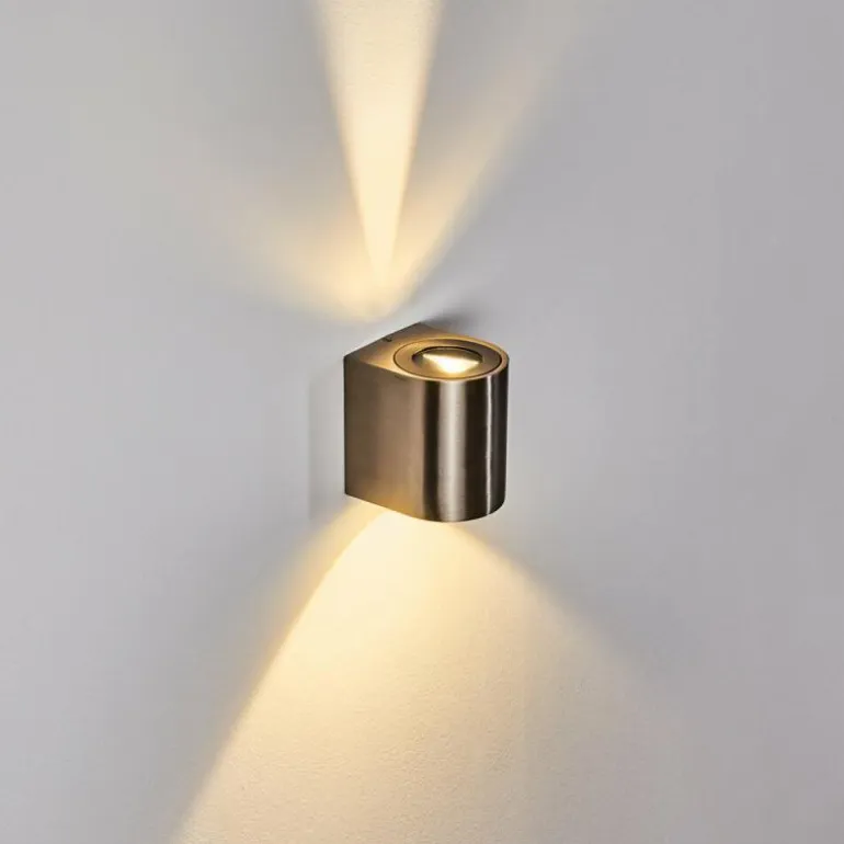 Applique murale d'extérieur Mora LED Acier inoxydable, 2 lumières
