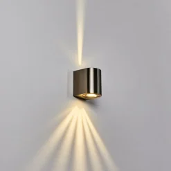 Applique murale d'extérieur Mora LED Acier inoxydable, 2 lumières