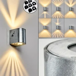 Applique murale d'extérieur Mora LED Nickel mat, 2 lumières