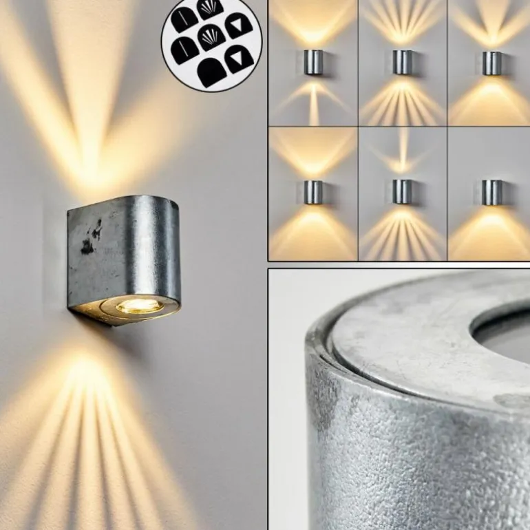 Applique murale d'extérieur Mora LED Nickel mat, 2 lumières